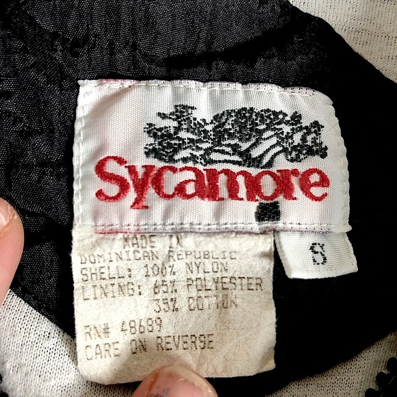 Sycamore 📌 size small retro VINTAGE black windbreaker with pink & blue accents - Picture 5 of 5